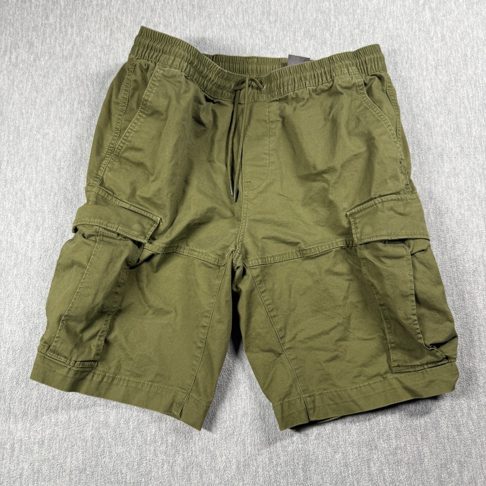 H&M Shorts Men M Green Regular Fit Cargo Shorts Cotton Twill Tactical Utility